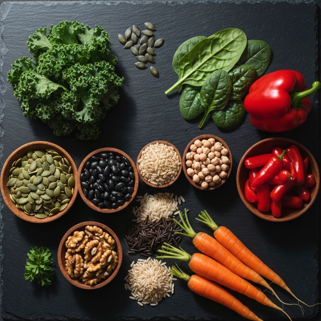 Makanan kaya mikronutrien di atas permukaan batu